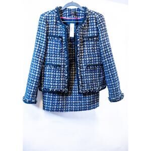JCrew Women's Tweed Suit Set of 3 Blue/Black/White/Silver Size 4
